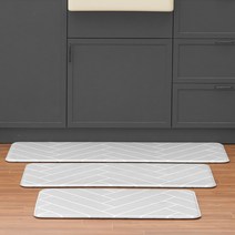[안탈로] PVC 양면 주방 발매트 주방매트 부엌매트 부엌발매트 싱크대매트 현관매트 베란다매트 쿠션매트 다용도매트, 딥그레이 헤링본+화이트 헤링본, M(45X90X1.5)