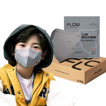 플로우 쉴드마스크 KF94 어린이 마스크 S 소형, 5매, 10개, 젠틀보이 그레이