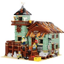 JST-ZH 장난감 조립 블록보이 상점 낚시가게 하우스 조립 LED 포함, J01-25.5×25.5×36CM, C01-도안