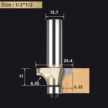 목공 밀링 커터 비트 금속 목재 공구 용 베어링이 있는 Tideway 코너 라운드 오버 라우터 텅스텐 카바이드 CNC 엔드밀 136899, Y00313