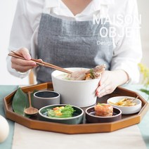 메종오브제 [윤도자기] 차곡 면기 2P, 딥그린+딥브라운