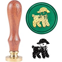 SUPERDANT 왁스 밀봉 스탬프 튤립 씰 양 패턴 3cm(1.2인치) 교체 가능한 황동 헤드 나무 손잡이 파티 초대장 봉투 기프트 카드 장식용 [관부가세 포함] 811935, Lamb