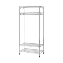 이케아 OMAR 오마르 선반유닛+옷걸이봉 92x50x201cm/옷장/행거, 색상:아연도금_805.309.77