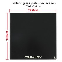 CREALITY 3D 프린터 액세서리 블랙 강화 유리 빌드 플랫폼 플레이트 235 235 4mm CP-01/Ender-3 V2/Ender-5/Ender-5 프로, 01 235X235mm