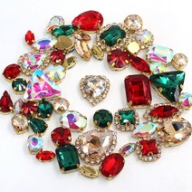 보석 부자재 50 개 액세서리 헤어핀 머리띠 큐빅 공예 재료 리본 브로치, Gold Claw, Christmas Style
