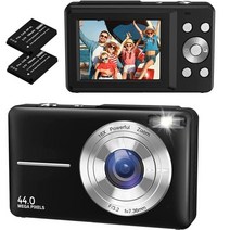 입문자용카메라 미니 디지털 충전식 디지털 16x 줌 컴팩트 fhd 1080p 초보자 사진용 44mp, 32g 카드 없음