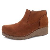 Dansko 여성용 Charlene Nubuck 앵클 부츠 - 편안함 아치 서포트 웨지 부츠 블랙 밀드