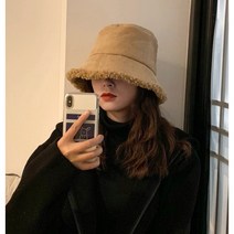 여성 스웨이드 벙거지 버킷햇 골프 캠핑 여행 가을 겨울 방한 모자 2030골프웨어, 브라운