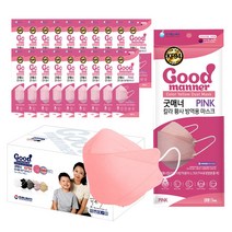 굿매너칼라황사방역용마스크 KF94 대형 분홍색, 100매입, 1개