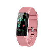 스마트 워치 피트니스 트래커 심박수 모니터 펄스 산소 농도계 온도계 혈압 스마트 팔찌 아이폰 Xiaomi, 05 분홍색