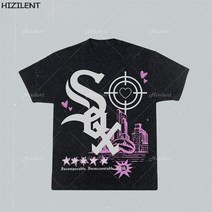 고급티셔츠 Anime Graphic T Shirt 남성 의류 하라주쿠 고스 스타일 2022 여름 오버 사이즈 티셔츠 emo Grunge 힙합 Streetwear 남성 티셔츠