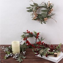 크리스마스 캔들리스 캔들 홀더 링 센터피스 테이블장식, 실버