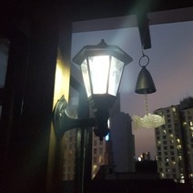 태광조명 태양광 육각등 프리미엄 태양열 정원등 야외 잔디 조명, 벽걸이 노란빛