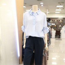 안지크 NC09 프릴장식 시어커서 블라우스 DE2BL5880