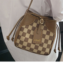 미우크굿즈 가죽 가방 만들기 diy 공예 꼬마 키트 집콕취미, 다미에 버킷백, 브라운, 1개