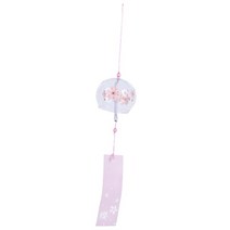 후링 일본식 유리 바람 종소리 공예 바람 벨 홈 장식 사쿠라 벚꽃 패턴 최고의 가격, 4