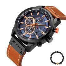 CAMELOT 남성용 캐주얼 크로노 그래프 시계+팔찌 세트