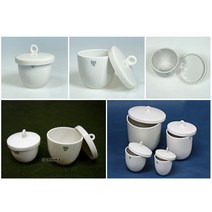SAMHWA 자재 도가니 세트 15ml에서 300ml까지 6종/ 삼화세라믹 도자기 Porcelain Crucible with Cover, 자재 도가니 300ml