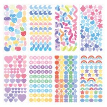 리리월드 리무버블 컨페티 반짝이 리본 다꾸 스티커, 트윙클 젤리 스티커 8종 1세트 (8매입)