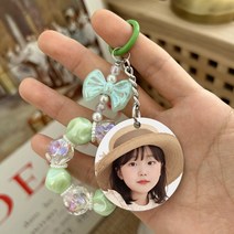[주문제작] 글로우 트리 메탈키링 제작 만들기 자동차 양면 열쇠고리 키홀더 굿즈 커스텀 단체, 동그라미, 그린, 1개