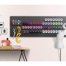 벽걸이 실패꽂이 실걸이 타공판 정리대 미싱 공방, 화이트 605x220mm