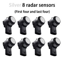 지게차후방감지기 굴삭기 후방경보기 센서 자동차 주차 지원 백업 레이더 부저 시스템 도요타 하이랜더 와일드 랜더 20152022 용 후면 앞 범퍼, Silver (8 )+22 Highlander