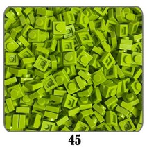 500 개/몫 100G 플레이트 1x1 빌딩 블록 MOC 부품 DIY 픽셀 아트 QR 코드 벽돌 모자이크 키즈 완구 52 색 호환, 45