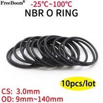 10pcs 블랙 o 링 가스켓 cs 3mm od 9mm 140mm nbr 자동차 니트릴 고무 라운드 o 유형 부식 오일 씰링 와셔, 외경 60mm 내경 54mm, 검은색, 3.0mm