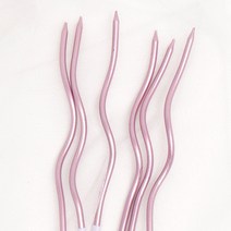 글리터 꼬불초 메탈릭 생일초 파티 케이크 특이한 이쁜 초, 로즈골드