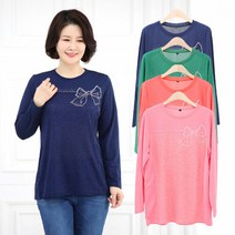 모슬린 엄마옷 리본 핫픽스 티셔츠 ETS103011 마담 미시옷 중년여성의류 빅사이즈 50대 60대여성옷