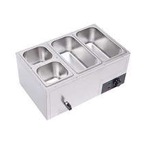 Leblett 110V 상업용 뷔페 푸드 워머 대용량 4팬 스테인리스 스틸 850W 전기 조리대 스팀 테이블 케이터링 및 레스토랑용 온도 조절 기능 포함