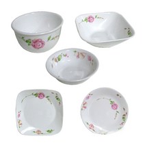 코렐 장미 공기 냉면기 찬기 접시 식기 그릇 단품선택, 1개, (비빔기) 찬기(대)
