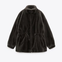 자라 ZARA 스타일 캐주얼코트 블랙 인조밍크 이펙트 4369040