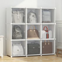 가방보관대 가방 핸드백 조립식 디자인 계단식 명품 진열대 진열장 보관함, 직사각 9칸