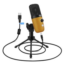 FDUCE USB 플러그 앤 플레이 컴퓨터 라이브 챗 스튜디오마이크, SOLO-M160(Yellow)