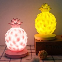 제이와이홀딩스 침대 터치 LED 밝기조절 무드등 USB 충전식, 파인애플 옐로우