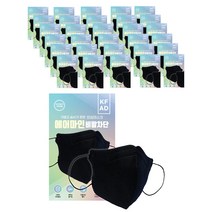 에어마인 더블랙 KFAD 비말차단 새부리형마스크 대형 블랙 30매입 써멀본드안감 개별포장, 1개입
