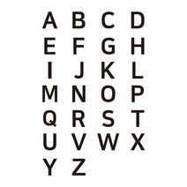 알파벳 스티커 대형 영어 이니셜 네임 다용도 스티커, 검정, V