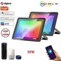 알리 Aliexpress Tuya Zigbee 스마트 스포트라이트 홈 IP66 50W/100W 220V Led 조명 폰 제어 RGB 색상 알렉사 구글 114607, 30W