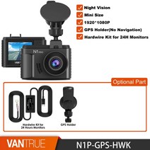 어라운드뷰 후방 사이드 카메라 Vantrue-N1 프로 대시 캠 1.5인치 미니 자동차 DVR 카메라 1080P 비디오 레, 04 N1P-GPS-HKW_01 32G