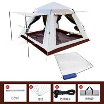 두꺼운 선 스크린 및 방수 피크닉 원터치육각텐트 대형 캠핑 가족 장박 간편한 화목 감성, T