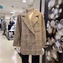 [블루페페] NC08 박스핏 체크 자켓 (P204MSG761)