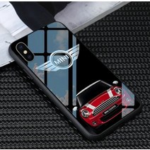 미니 쿠퍼 글래스 휴대폰 케이스 아이폰 호환용 14 X XS 맥스 6 6s 7 8 플러스 12 11 13 프로 삼성 호환 s8, 05 for iphone XS MAX, 02 Black