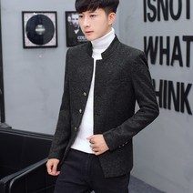 덧장 차이나 정장 남 중산 슬림 쇼트 직장인 단서 램스울 핸드메이드코트 남자아우터 겨울코트 자켓 남자코트