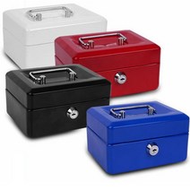 캐시박스 철재 돈통 개인 금고 중형 불에 안타는 비상금 숨기기 금고통, 레드