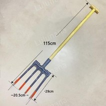 포크형 삽 포크는 단단하고 두꺼워지면 풀림 인공물 4가닥 강철 포크 생강 파기 양파 파기 마늘 약재 및 네 이빨 포크 삽 땅이 잘파져요 몸에 무게를 싫어서 땅파기, 4갈래포크 + 페달이없는 T 자형