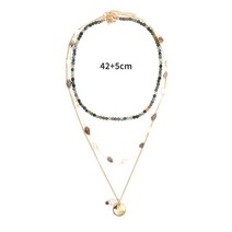 체인 목걸이 여성을위한 부드러운 도자기 빈티지 일 다층 목걸이 여름 해변 불가사리 쉘 코코넛 나무 펜던