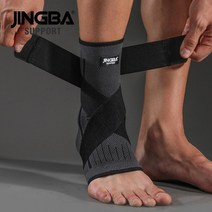 Jingba 지원 1 pcs 3d 압축 나일론 스트랩 벨트 발목 보호대 축구 발목 지원 농구 발목 중괄호 보호, BLACK 붕대 발목, XXL-XXXL