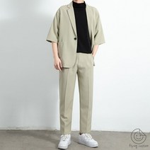 남자블레이저 여름재킷 남자셋업수트 자켓 작은 고급감 트렌치 하객룩 오버핏 9부자켓