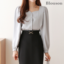 블루종 러블리 스윗넥 절개 블라우스_B2303BL060A